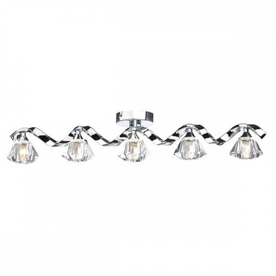 Dar Lighting Ancona 5-flammige Kristallglas-Deckenarmatur in poliertem Chrom