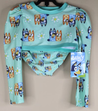 Disney Bluey Toddler Girls 2 Piece Swimsuit Green Size 5T