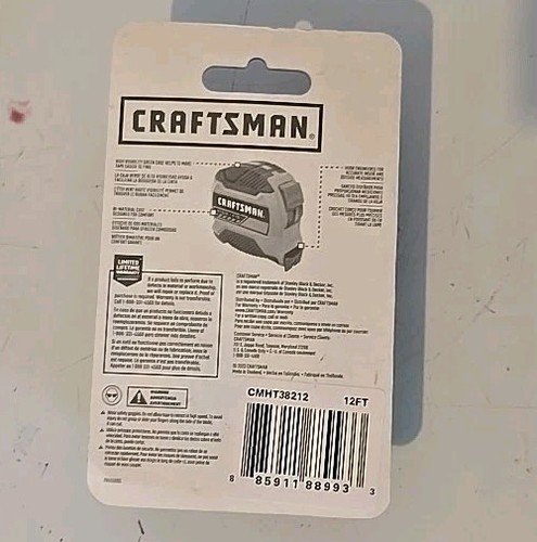 NEW Craftsman High Visibility 12’ Tape Measure Compact With Belt Clip CMHT38212 - Bild 2 von 2