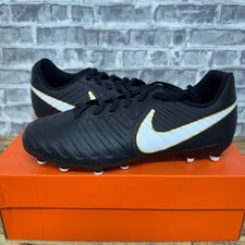 Nike JR Tiempo RIO IV FG Black Soccer Cleats 897731-002 Youth Size 5Y New