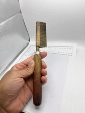 Vintage Brass Hot Comb Wood Handle Hair Straightening Tool Beauty Barber Salon