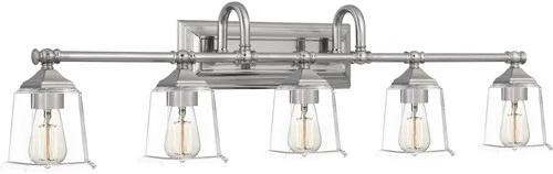 Quoizel Nicholas 41 3/4"W Brushed Nickel 5-Light Bath Light - Picture 3 of 5