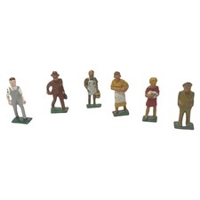 Vintage Barclay Iron Lot of 6 Men Women Dimestore Cast Family at Home Soldier