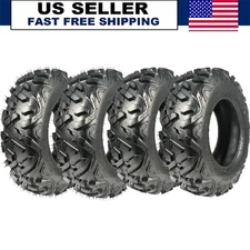 4 Pack ATV Tires 25x8-12 Front & 25x10-12 Rear ATV UTV 6PR Mud Trail All Terrain