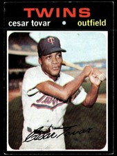 1971 Topps Baseball Card Cesar Tovar Minnesota Twins #165 EX+