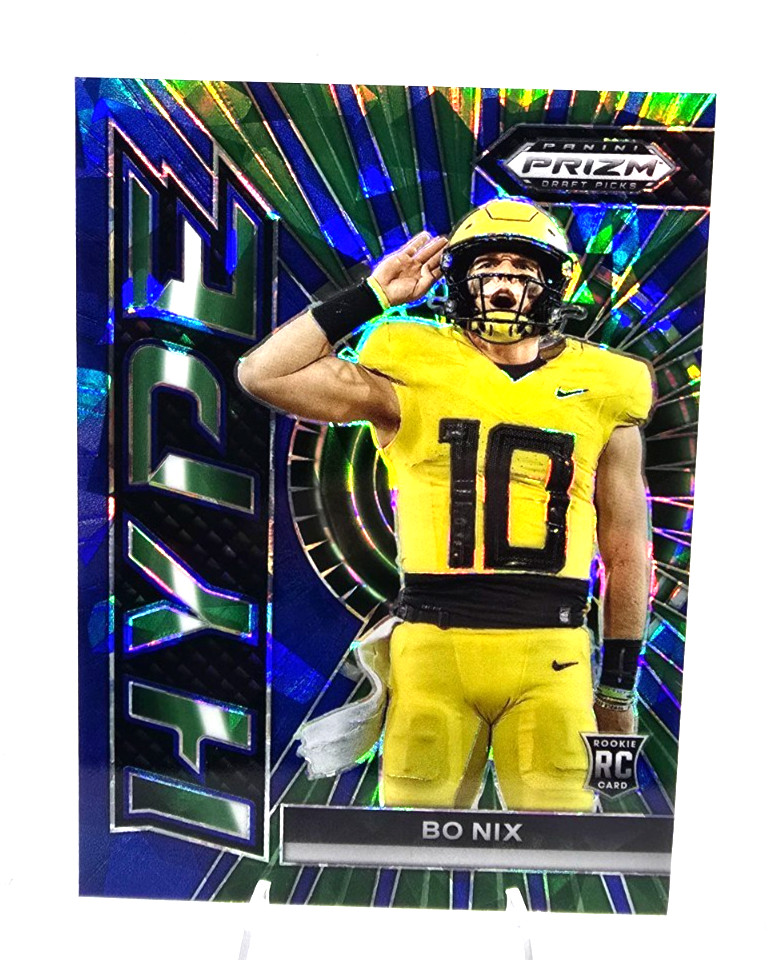 2024 Prizm Draft Picks Bo Nix Hype RC Blue Ice #79/99 Ducks