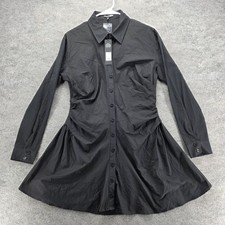 Fashion Nova Dress Womens Large Friday Feels Shirt Dress Long Sleeve Casual