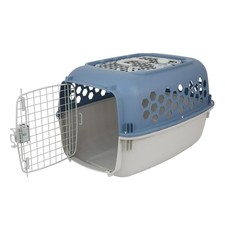 Portable Double Door Plastic Pet Carrier for Dogs Cats Airline Approved Foldable