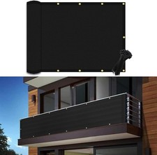 Black Balcony Privacy Screen Fence Cover UV Protection Waterproof – 1.2x3m