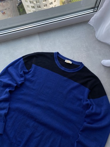 Brioni - Suéter Azul Manga Larga Cuello Redondo-Talla M-Italia raro diseñador de lujo - Imagen 4 de 8