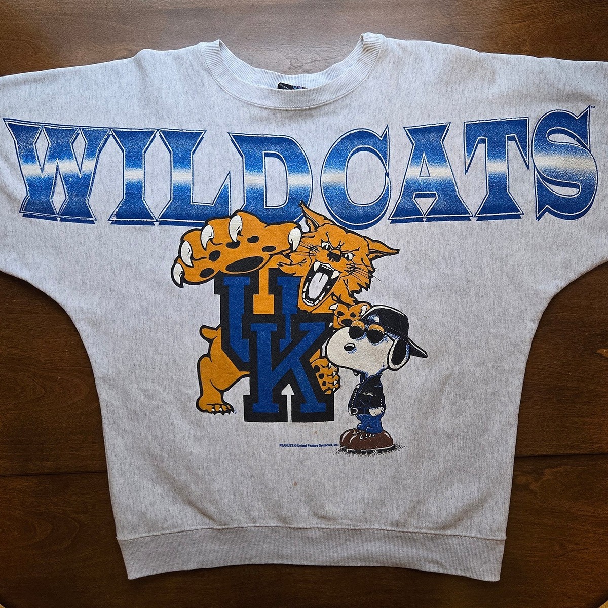 Rare Vintage Kentucky Wildcats Big Spell Out Snoopy Sweatshirt