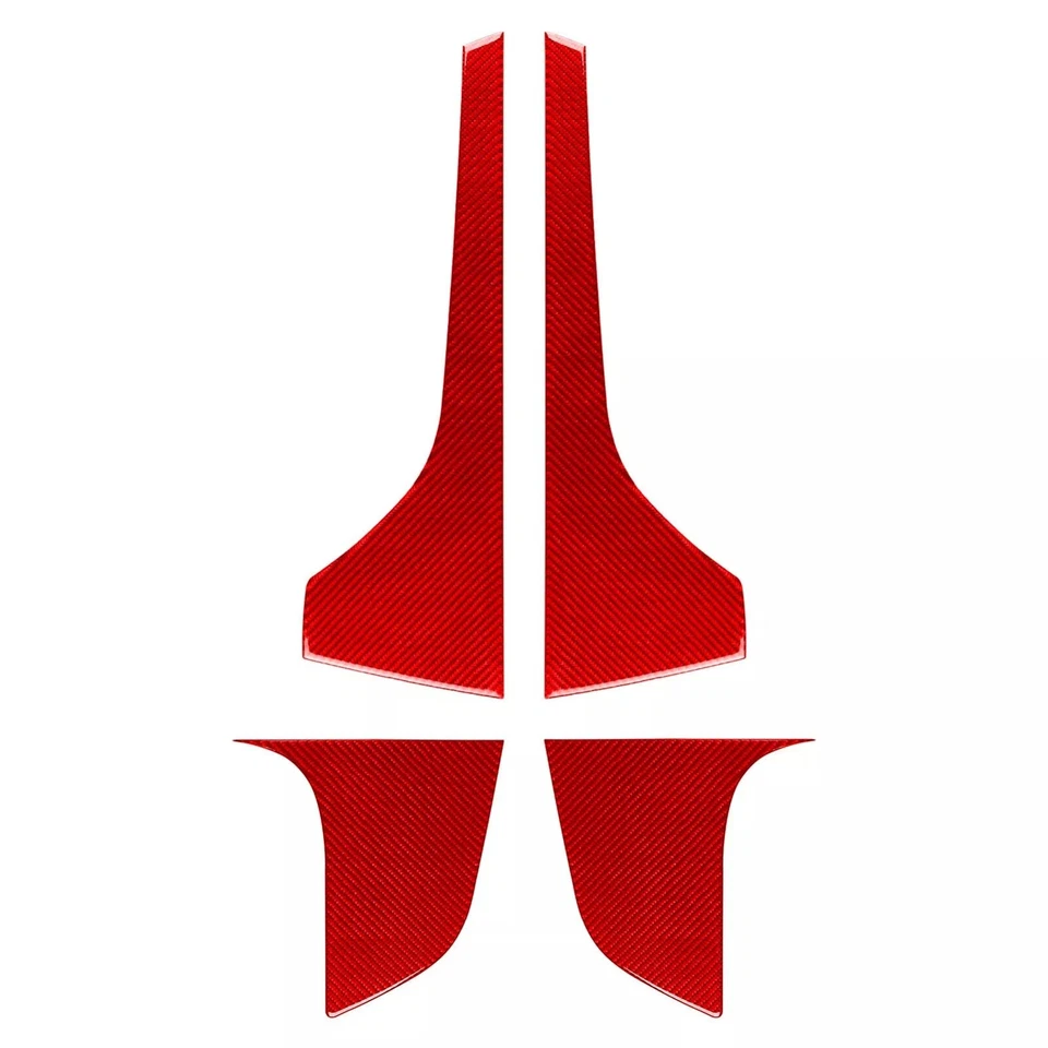 Calcomanía roja de 4 piezas de cubierta de panel de puerta de fibra de carbono para Honda Ridgeline Passport Pilot Foto 2 de 4