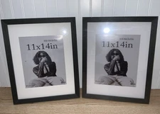 VCK 11x14 Black Oak Picture Frames 2pk 8x10 Mat