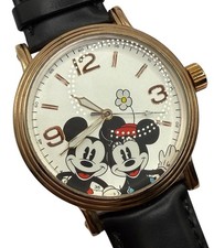 Disney Classic Mickey Mouse  Minnie Oversized Watch Rose Gold New Battery