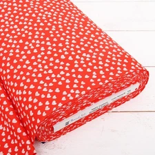 Threadart Cotton Quilting Fabric By The Yard - Confetti Brights - Red Hearts
