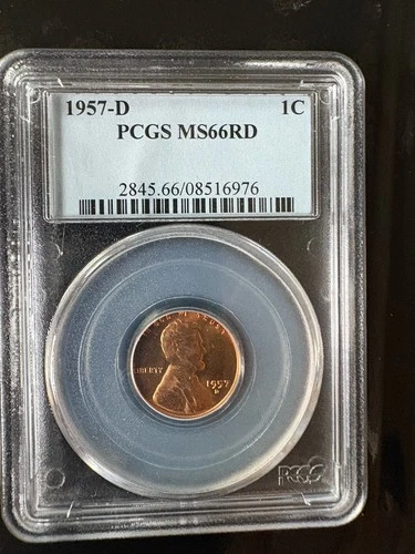 1957-D LINCOLN 1C MS66 RD