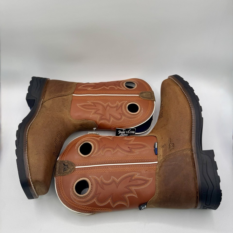Tony Lama Fireball Boots Men’s 10.5 EE Wide Brown Waterproof Leather ...