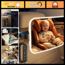 Rear-Facing Baby Car Mirror with Light, USB Powered Clip for Safe Travel