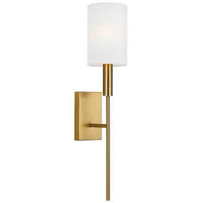 Qty 2 ED Ellen DeGeneres Brianna 1 Light Tail Sconce, Brass/White - EW1161BBS