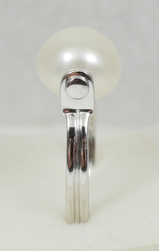 New Solid 14ct White Gold 12mm Oval Pearl Spinning Dress Ring Size 7 N 54 585 - Picture 9 of 12
