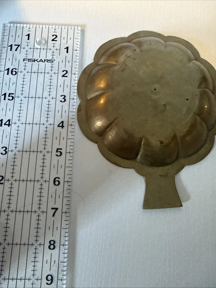 RARO Latón Hoja de Trébol Individual Cenicero Baratija Plato Boho De Colección MCM Pesado Foto 4 de 4