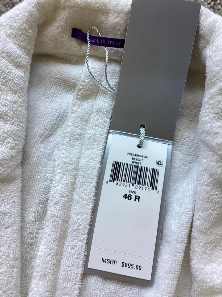 Blazer Chaqueta Doble Pecho Etiqueta Púrpura Ralph Lauren Luxe Terry Royal King Foto 3 de 4