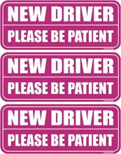New Driver Car Magnet - Colorful, Reflective, Weather-Resistant - Pink/Pink