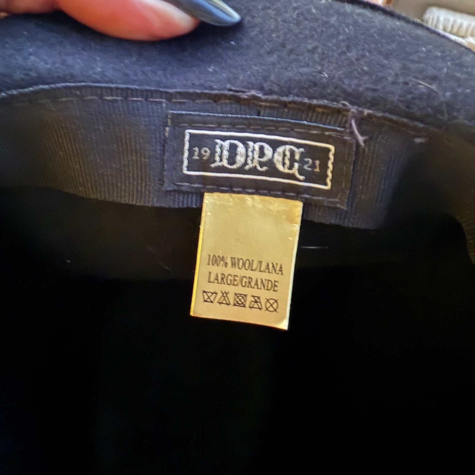 DPC Black Wool Fedora Hat Large - image 5