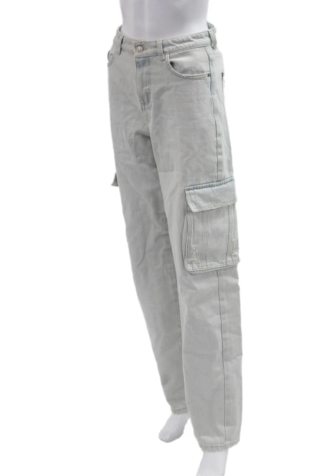 Pantalones cargo Zara unisex gris 100 % algodón tiro medio entrepierna 29 talla 0 Foto 2 de 4