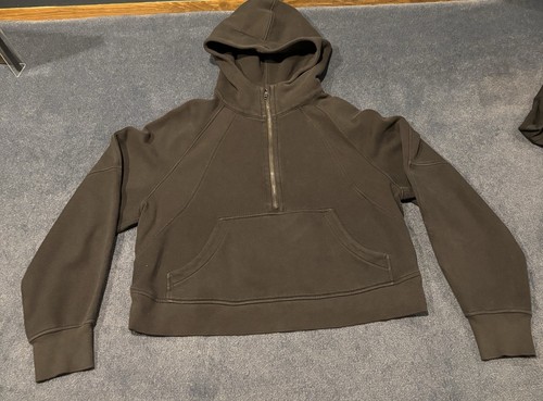Lulu Lemon-Black 1/2 Zip Cropped Hoodie-Used Sz L