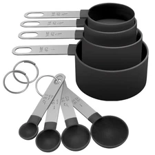 Measuring Cups Set Measuring Spoons Set, Nesting Measure Cups with Stainless ...