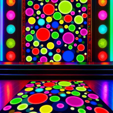 2 Pack Neon Light Up Dance Floor Glow In The Dark Uv Reactive Blacklight Rug Fab