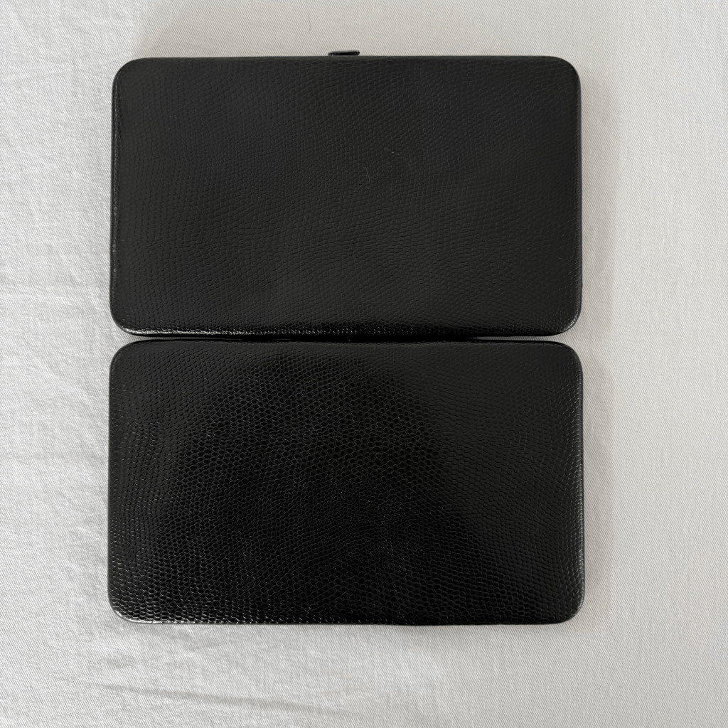 Black Python Embossed Frame Clutch Wallet | Snake… - image 2