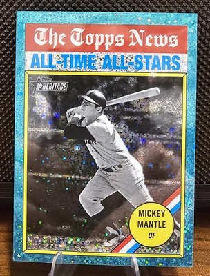 2025 Topps Heritage Mickey Mantle  All Time All Stars  Aqua Sparkle SP Fat Pack