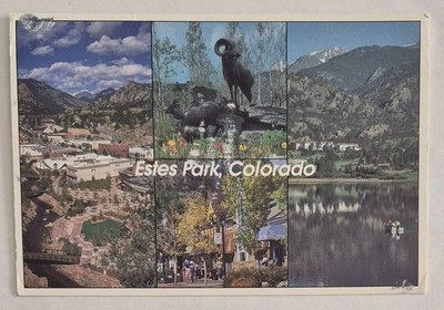 Postcard Multiple Panels of Estes Park, Colorado, Postmarked 1992, Chrome, 4x6 