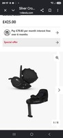 Silver Cross Glide Plus 360 i-Size Baby Car Seat and Base Plus Black New 