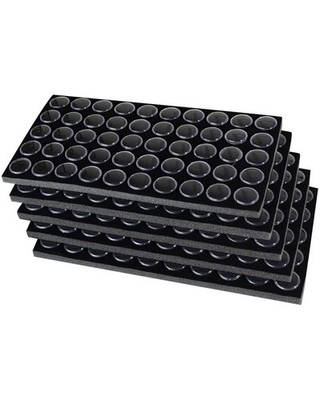 Novel Box 5 Black Trays Inserts 14.5x7.8x0.75Inch with 250 Small Size Gem Jars