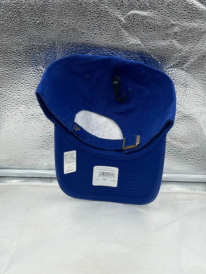 St. Louis Blues NHL '47 Brand Throwback Blue Clean Up Adjustable Strapback Hat - Image 3 of 4