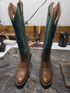 Epic! Bowman’s Wilson Boot Co Vintage Custom H-D Harness Boots Size 8.5 D USA Bowmans Wilson Boot Co Vtg Handmade Buckaroo Cowboy Boots  main image 3