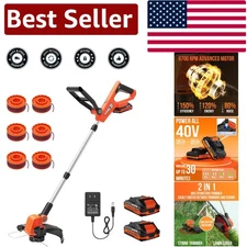 Effortless Lawn Care: 20V Cordless 2-in-1 Trimmer and Edger, Lightweight Design