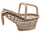 Vintage Rattan Wicker Wine Bottle Cradle French Country Style Sommelier Basket