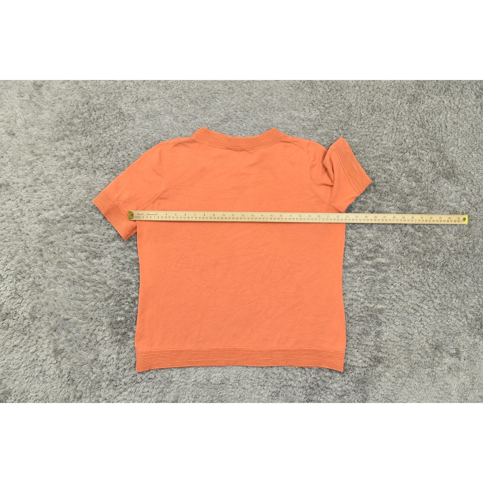 Pendleton Orange Silk Blouse 1X Plus Preowned Key… - image 5