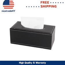 For 3.1" Tall Tissue Boxes Black PU Leather Tissue Box Cover Case Holder