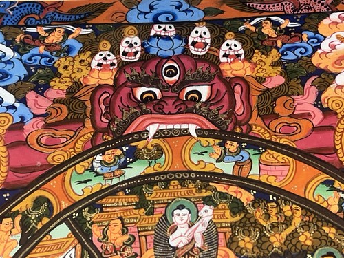 Rare hand painted Tibetan buddha Wheel Of Life Mandala Thangka painting Om 005 - Picture 5 of 6