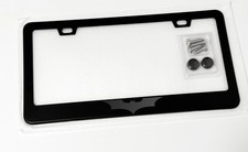 Black On Black Batman Metal License Plate Frame With Screws And Caps