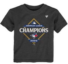 Child Toronto Blue Jays Fanatics Heather Charcoal 2025 ALCS  Champs LR T Shirt