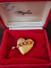 Star Rhinestone Enamel Jewelry In Orig Box Vtg Mylu Brooch Pin Heart Love Dangle