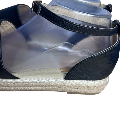 Alexis Leroy Size 9 40 Black Espadrille Strap Sandals Jute Sole Closed Toe - Picture 5 of 11