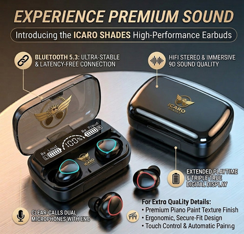 Bluetooth headphones / Earbuds TWS 5.3 Wireless For Android & iPhone UK