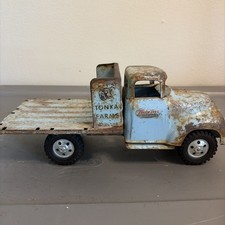 Vintage Tonka Farms Stake Truck Teal Pressed Steel NO STAKES